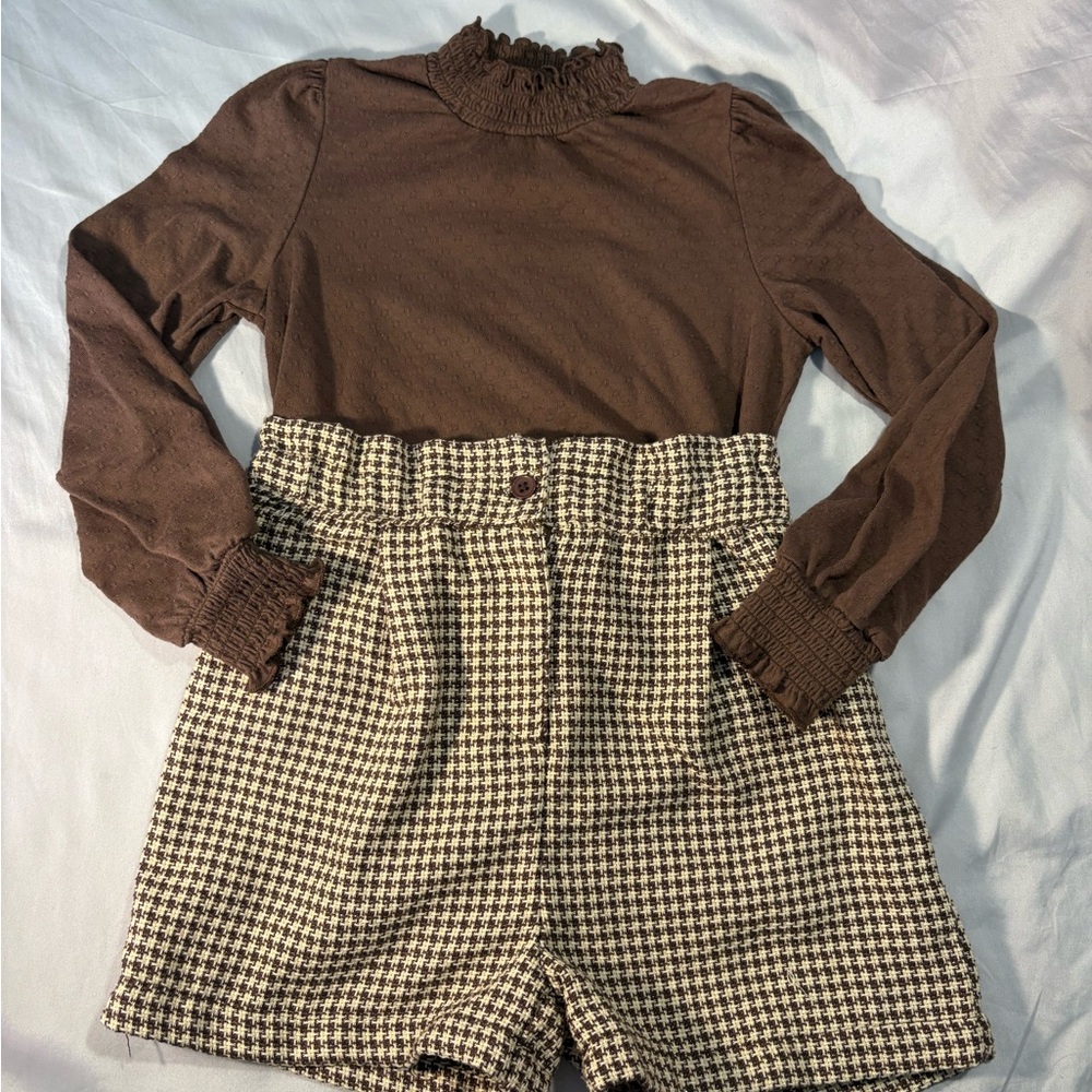 Kids Brown and Tan Matching Set